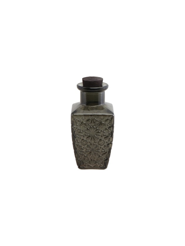 FLACON TEXTURE VERRE NOIR 5.2CM X 5.2CM X 11.5CM