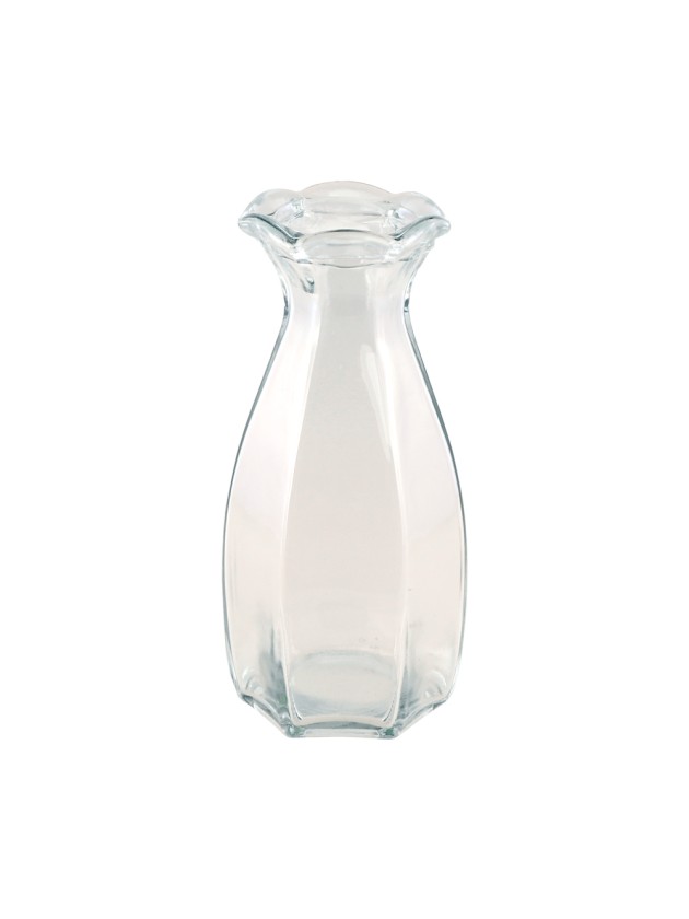 VASE COROLLE GLAS TRANSPARENT DIA 9.2CM X 8.3 CM X 20CM