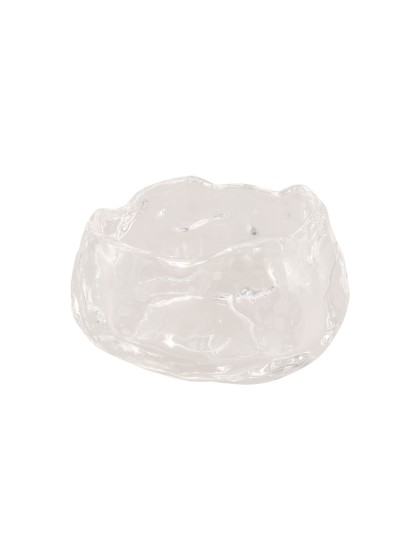 KERZENHALTER GLAS FORM KAMELIE TRANSPARENT 6.5CM X 6.5CM X 3.7CM