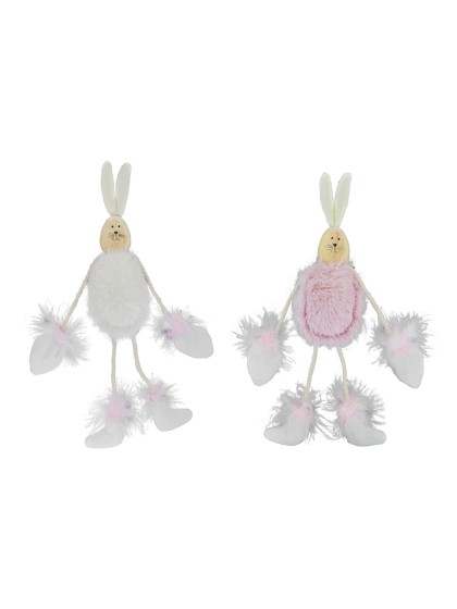 PLUSH DECO RABBIT - 2 ASS 6CM X 2.5CM X 27CM