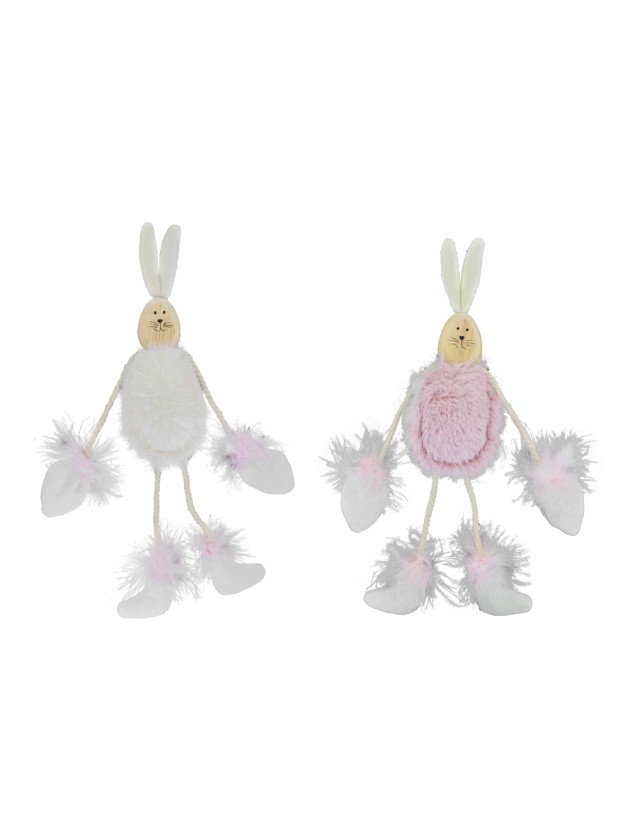 PLUSH DECO RABBIT - 2 ASS 6CM X 2.5CM X 27CM