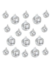 BOX AUS 18 DISKOKUGELN SILBER 10PCS DIA 3CM / 8PCS DIA 5CM