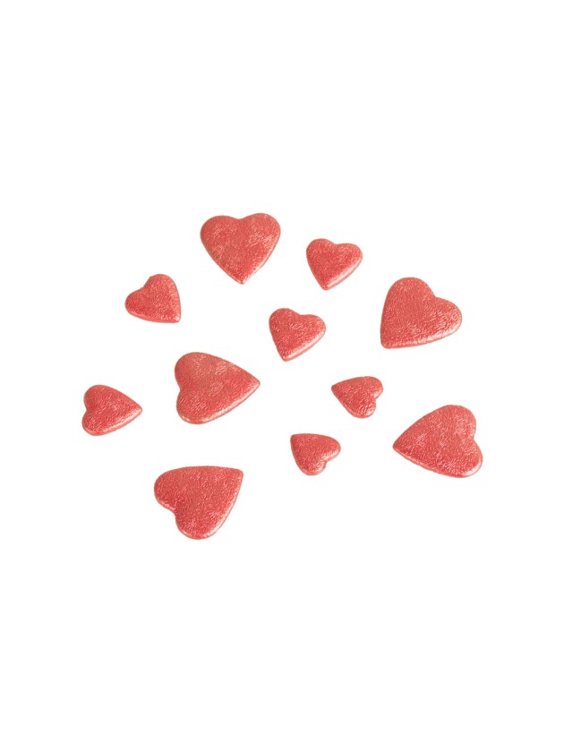 SACHET 50 G COEURS 3D A DISP ROUGE 2CM/1.5CM
