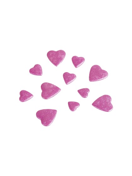 BAG OF 50GR 3D HEARTS TO DISPERSE FUCHSIA 