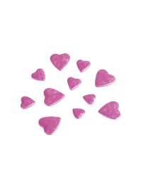 BAG OF 50GR 3D HEARTS TO DISPERSE FUCHSIA 