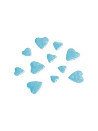 SACHET 50 G COEURS 3D A DISP TURQUOISE 2CM/1.5CM