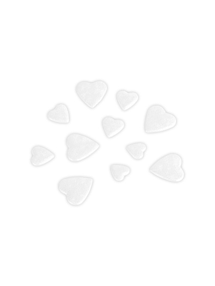 SACHET 50 G COEURS 3D A DISP BLANC 2CM/1.5CM