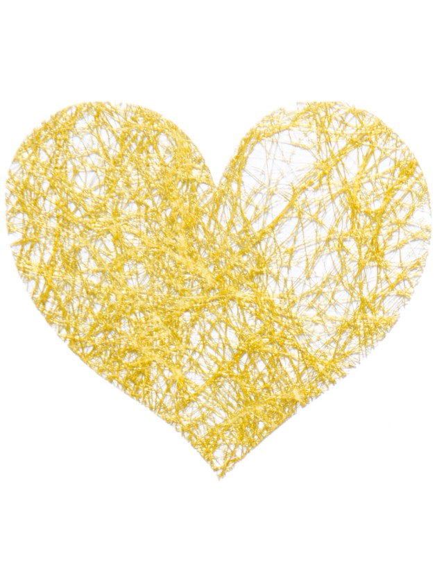 BAG OF 100 METAL GOLD HEARTS ROMANCE TO DISPERSE 4CM