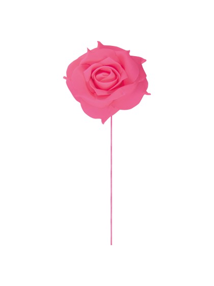 SET OF 2 FUCHSIA ROSES ON STEM DIA 10CM