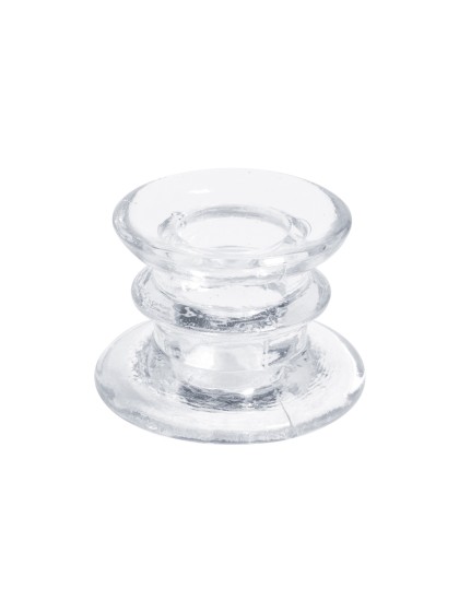 TRANSLUCENT GLASS CANDLE HOLDER DIA 6CM X 4CM