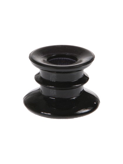 BLACK GLASS CANDLE HOLDER DIA 6CM X 4CM