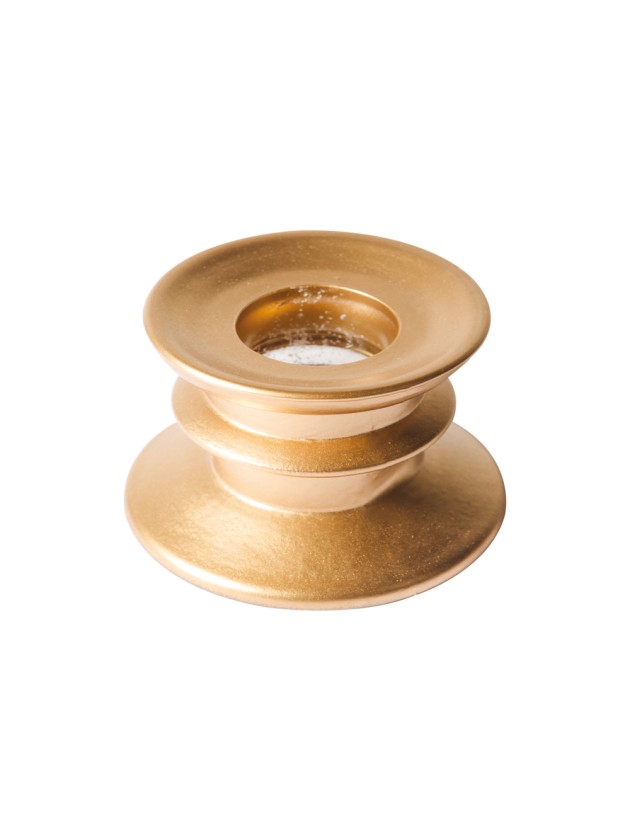 BOUGEOIR SUEDE OR DIA 6CM X 4CM