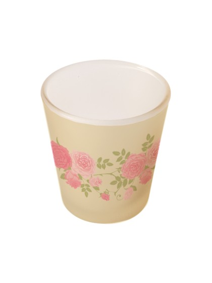 KERZENHALTER GLAS ROSA DIA 5.6CM X 6.8CM