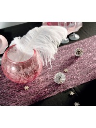 CHEMIN DE TABLE GLITTER VIEUX ROSE 30CM X 5M