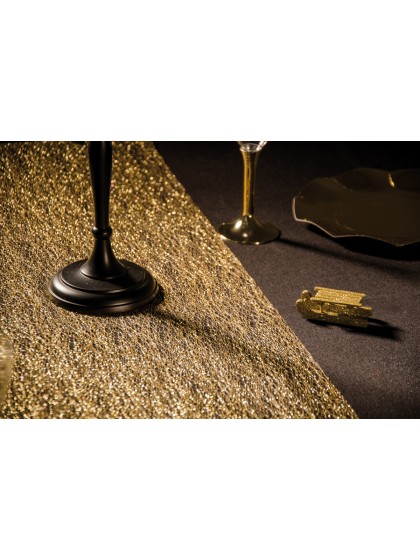 GOLD GLITTERED TABLE RUNNER 30CM X 5M
