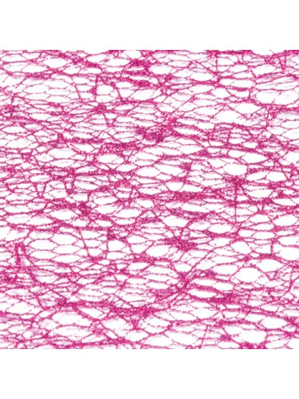 FUCHSIA GLITTERED TABLE RUNNER 30CM X 5M