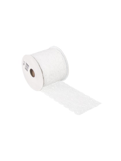 WHITE LACE COTTON RIBBON 7CM X 2M