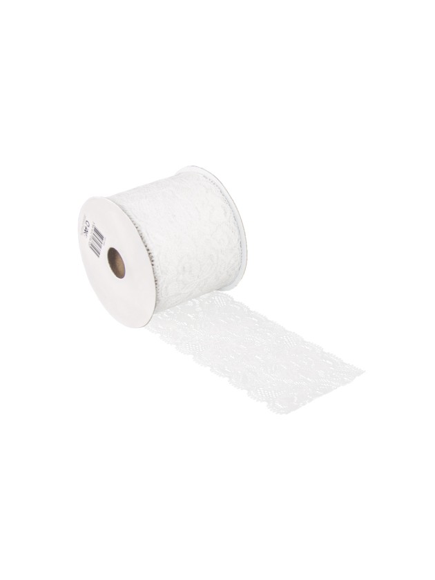WHITE LACE COTTON RIBBON 7CM X 2M