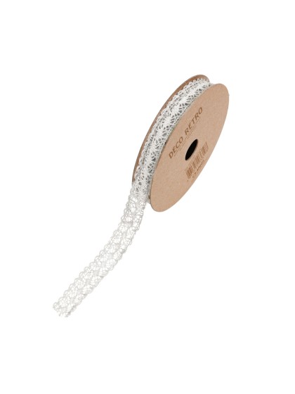 RUBAN COTON DENTELLE BLANC 1CM X 2M