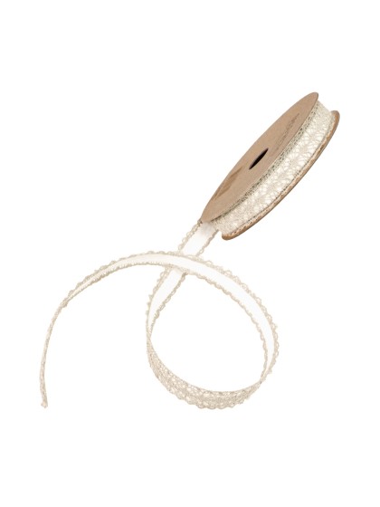 IVORY ADHESIVE COTTON LACE RIBBON 1CM X 2M