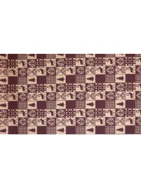 CHEMIN DE TABLE TOILE DAMIER NOEL BRUN 28CM X 3M