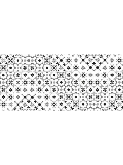 ROMANCE GREY SQUARES TABLE RUNNER 30CM X 5M