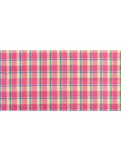 TISCHDECKE LEINEN MADRAS FUCHSIA 140CM X 240CM