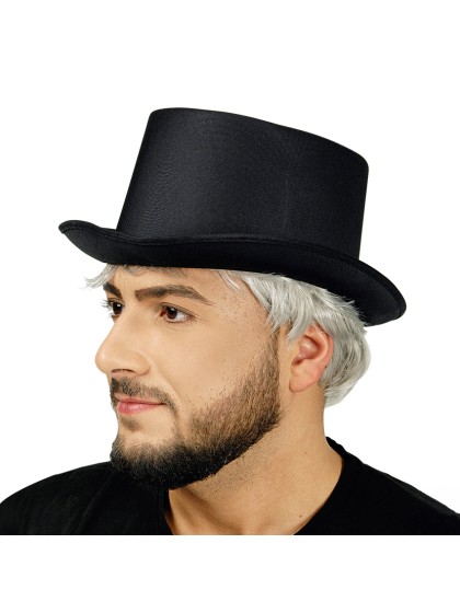 CHAPEAU HAUT DE FORME SATIN NOIR TU
