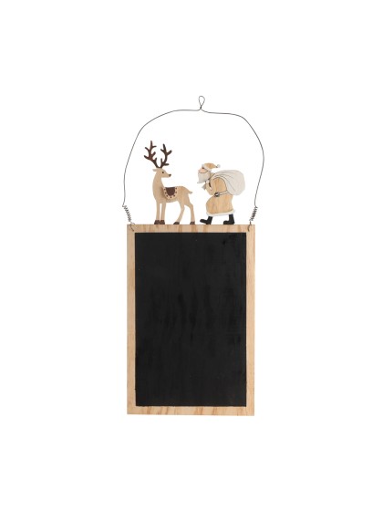TABLEAU ARDOISE PERE NOEL/RENNE 48CM X 20CM X 0.5CM