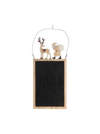 TABLEAU ARDOISE PERE NOEL/RENNE 48CM X 20CM X 0.5CM