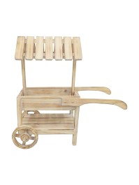 SMALL WOODEN TROLLEY 62CM X 24CM X 61CM