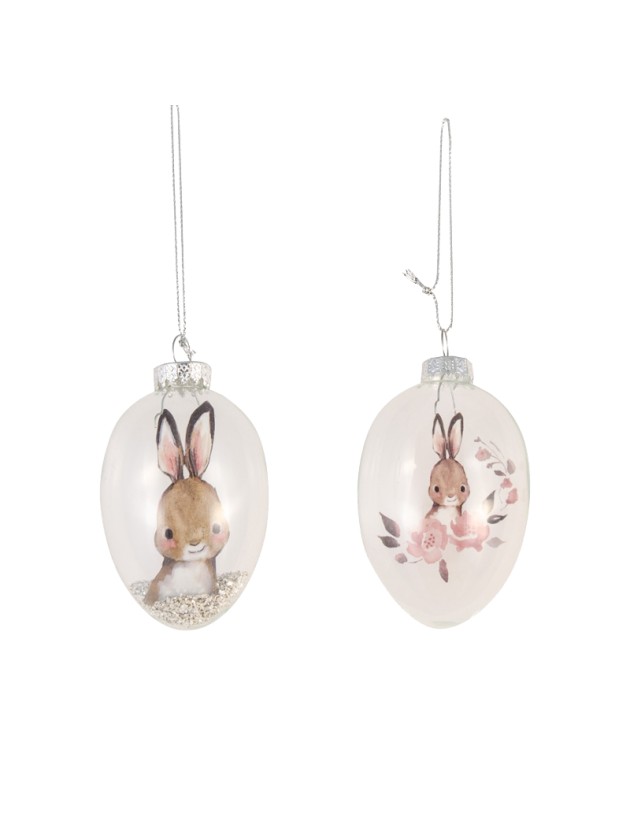 EI GLAS DEKO HASE SUSP 2 SORT. DIA 5CM X 8CM
