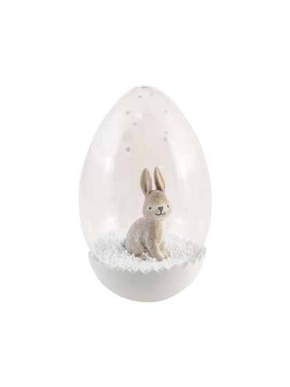 OEUF VERRE LAPIN A POSER DIA 7CM X 12CM
