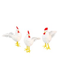 WHITE HEN 3 ASS 9CM X 19CM X 21CM