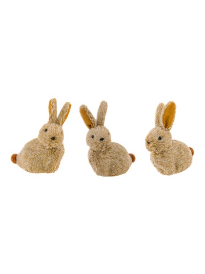 BROWN RABBIT 3 ASS 6CM X 3CM X 9CM