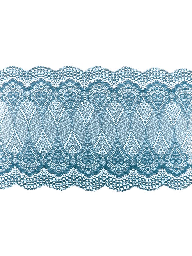 CHEMIN DE TABLE DENTELLE PERSAN BLEU PETROLE 18CM X 5M