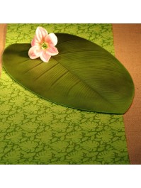 CHEMIN DE TABLE INTISSE FEUILLES RELIEF 30CM X 5M