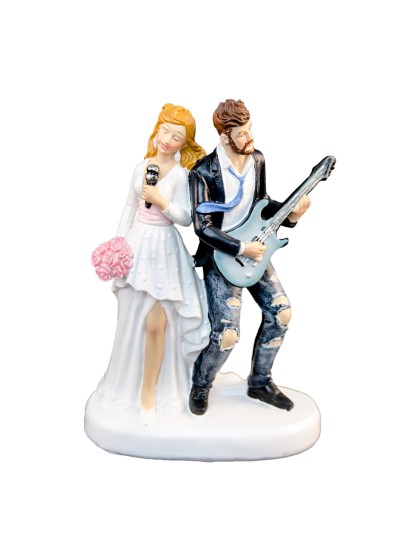 COUPLE MARIES RESINE GUITARE 10.2CM X 5.8CM X 15CM