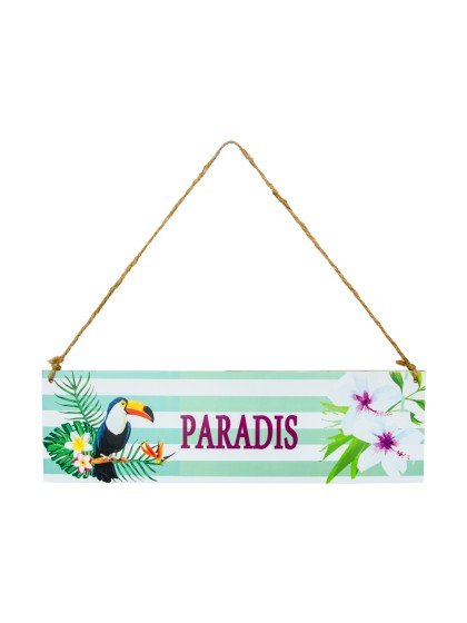 PLAQUE BOIS PARADIS 34CM X 0.5CM X 10CM