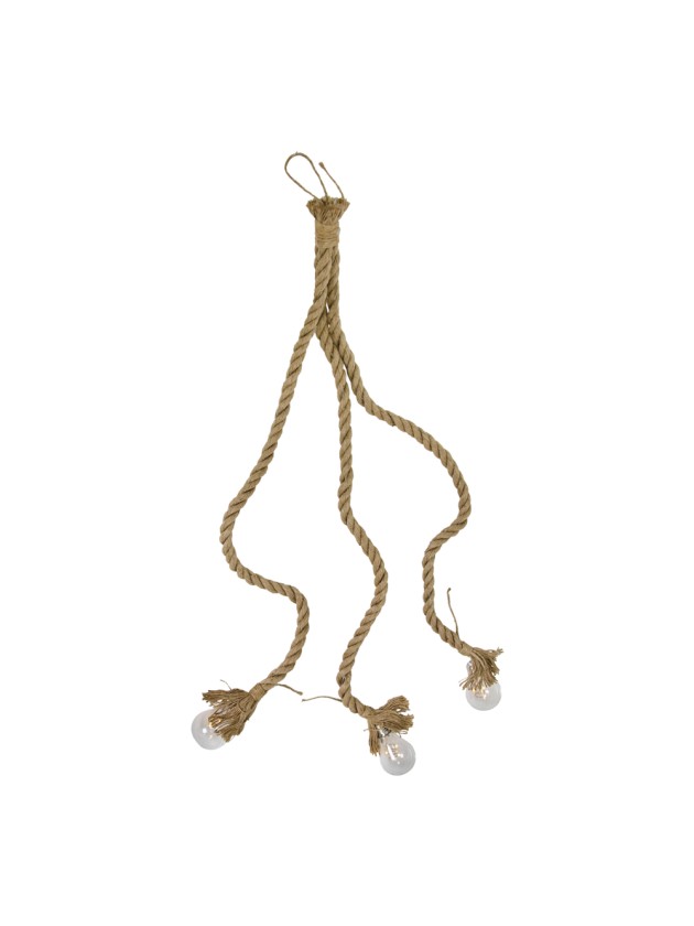 3 CORDES JUTE FLEXIBLE AV/ 3 AMPOULES LED 1M
