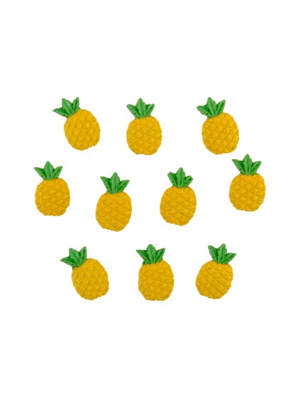 SACHET 10 ANANAS RESINE ADHESIFS 2.9CM X 1.8CM X 0.5CM