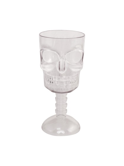 PS TRANSPARENT CLEAR SKULL GLASS 18 CM 350ML