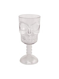 PS TRANSPARENT CLEAR SKULL GLASS 18 CM 350ML
