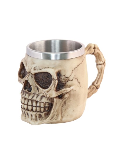 RESIN SKULL MUG 10CM X 16CM X 11CM