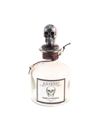 ARSENIC GLASS BOTTLE WITH SKULL STOPPER 16CM