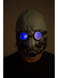MOON INVASION LATEX MASK BLUE LED 