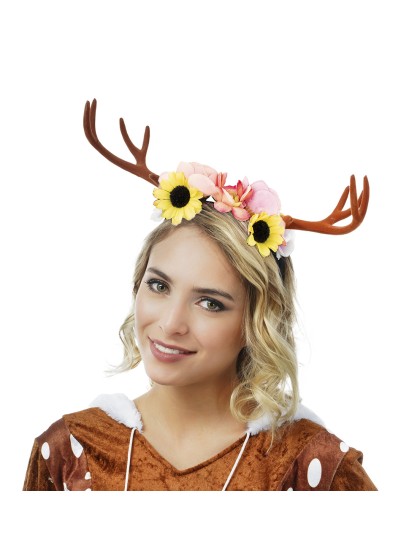 HAARREIF KÖNIGIN AUS HOLZ SAMT MIT BLUMEN 