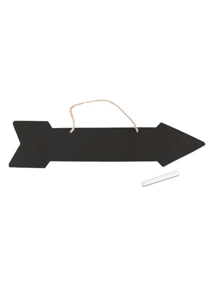 SET MIT 3 WEGWEISENDEN PFEILEN AUS KARTON IN TAFELOPTIK MIT KREIDE 41CM X 10CM