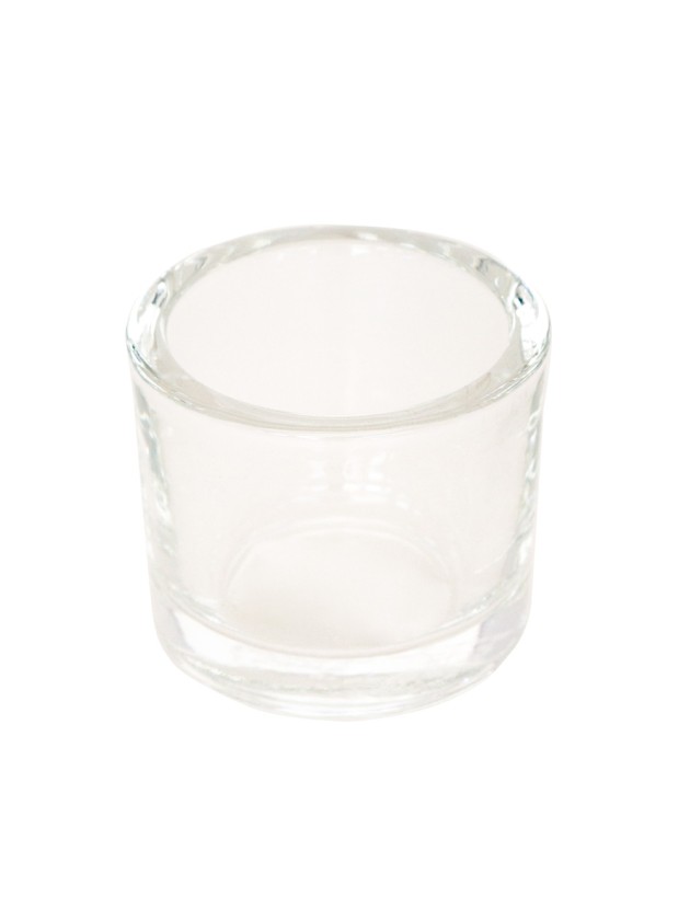 BOUGEOIR VERRE ROND TRANSPARENT DIA 6.5CM X 5.7CM