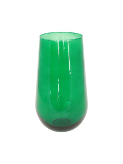 VASE VERRE TRANSPARENT VERT DIA 12.5CM X 22.5CM